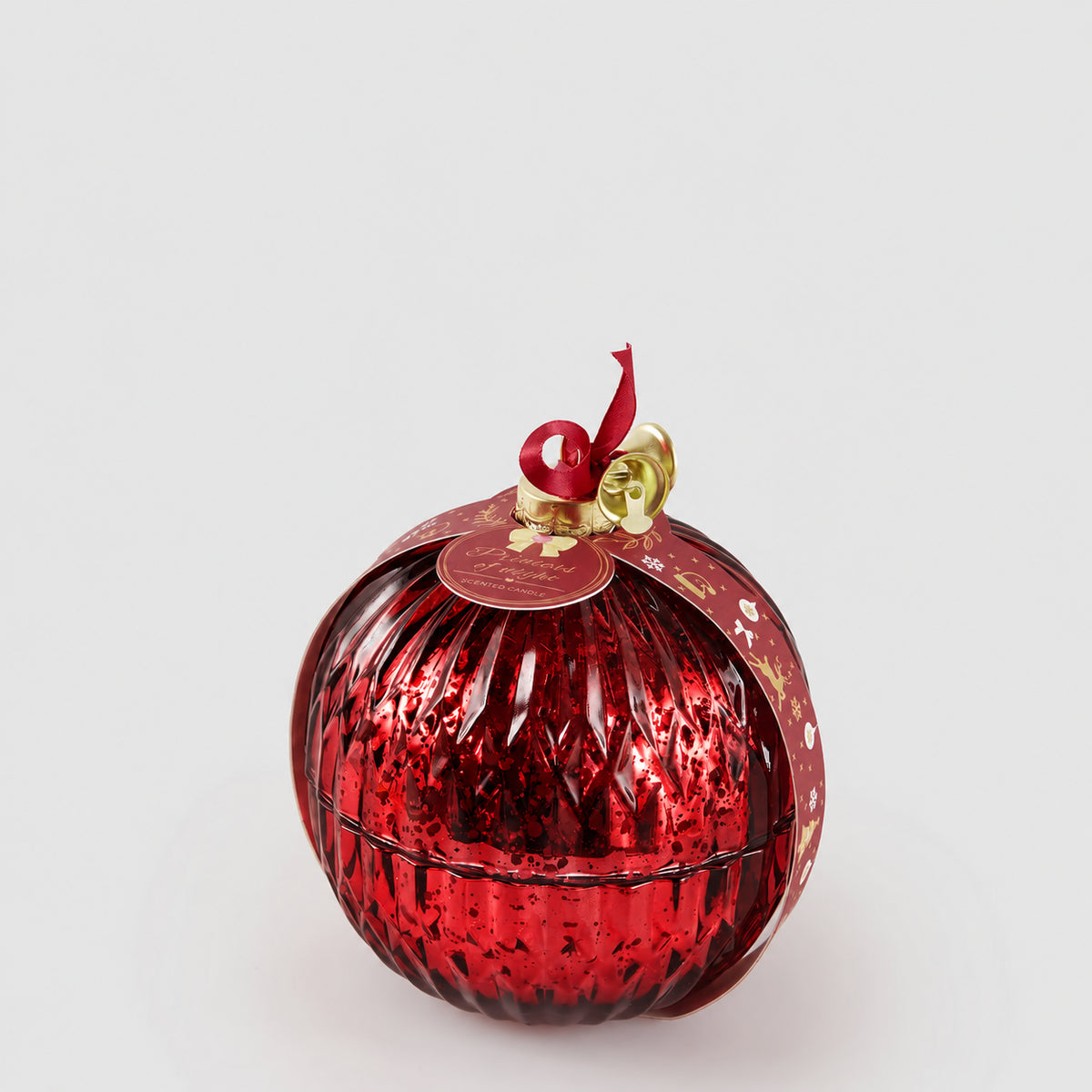 EDG Sphere julelys Princess of the Night duftlys fra Enzo De Gasperi i rød kuleformet glassbeholder, medium 11 cm